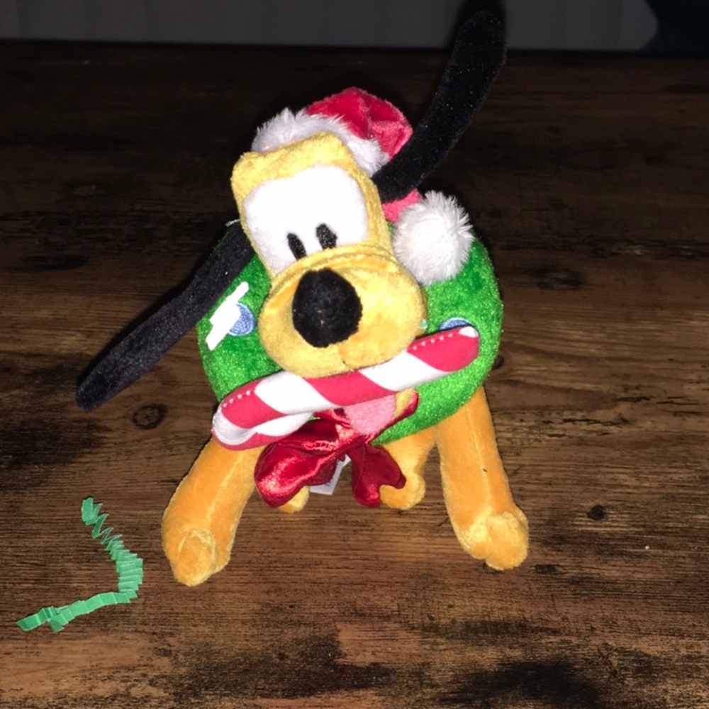 Pluto staffed Christmas ornament Disney
